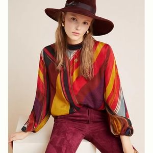 Anthropologie  sz small mock neck blouse